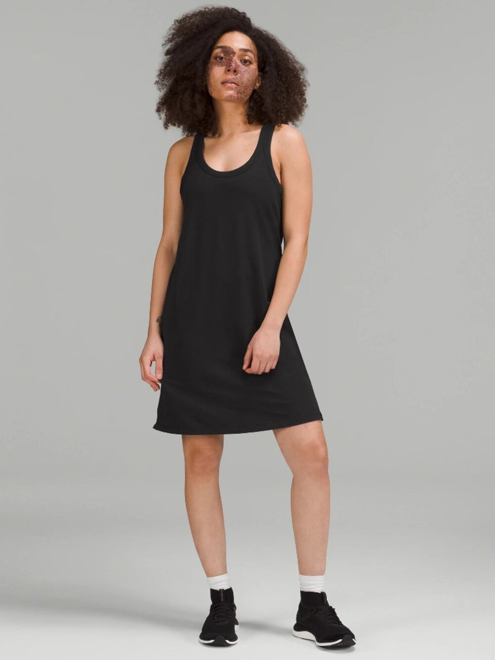 lululemon Black Classic-Fit Cotton-Blend Scoop Dress Size 4
